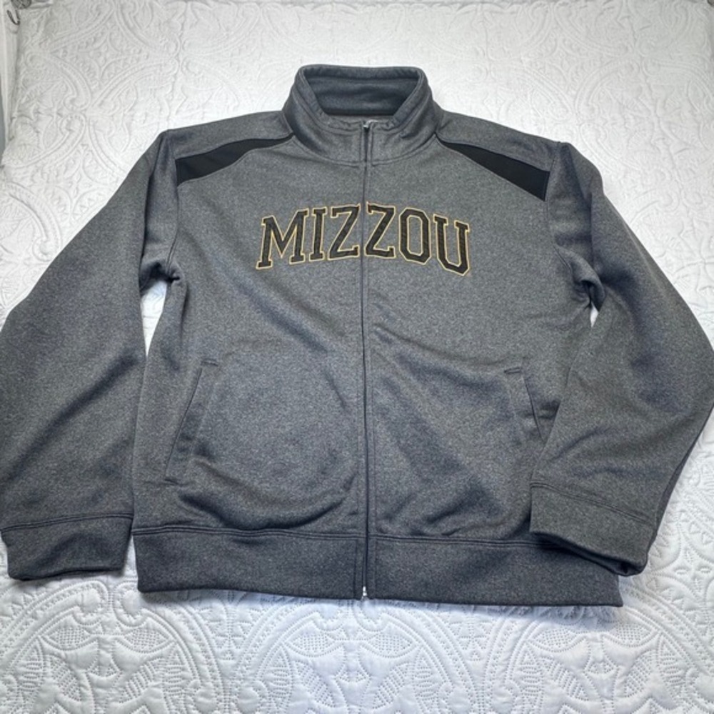 Campus Drive Mizzou Missouri Tigers Full Zip Track Jacket Grey Mens Medium